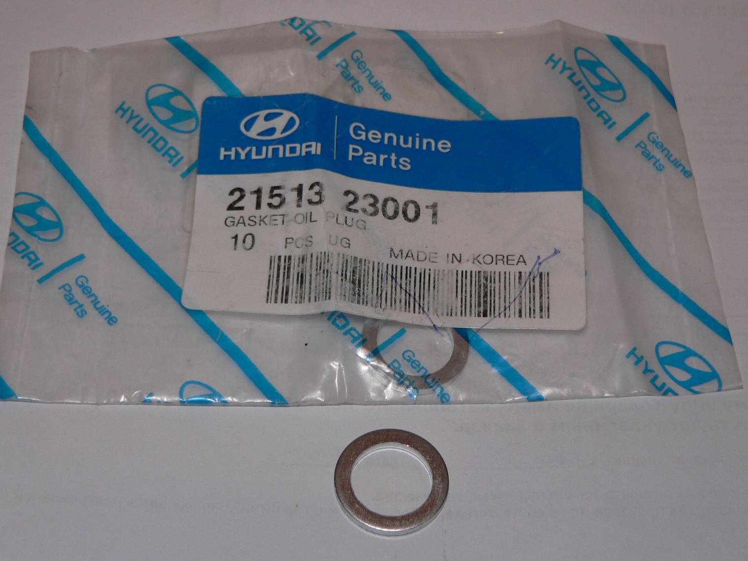 Медная шайба сливной пробки двигателя 21513-23001 на Hyundai Santa Fe CM 2006-2012