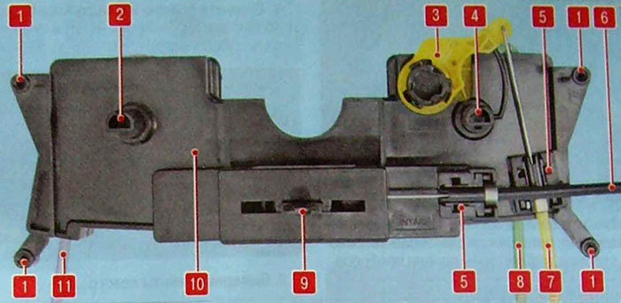 Блок управления заслонками воздуховодов ВАЗ 2190 2191 Lada Granta
