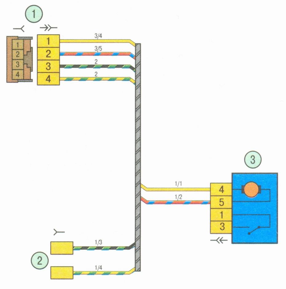 Соединения проводов задней двери Лада Гранта