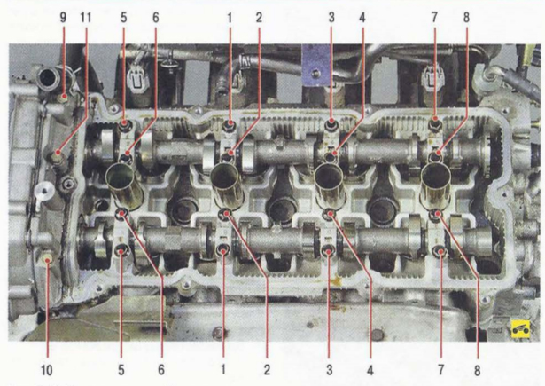 Устанавливаем распределительные валы Nissan Primera