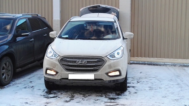 Установленные противотуманные фары на автомобиле Hyundai ix35