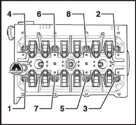 Последовательность выкручивания болтов крепления головки блока цилиндров Skoda Rapid