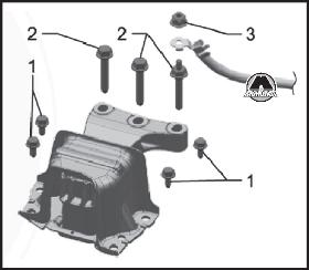 Гайка крепления и опора силового агрегата Skoda Rapid