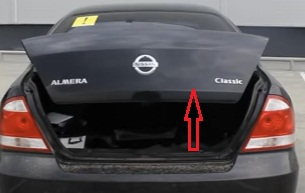 Открытие багажника Nissan Almera Classic