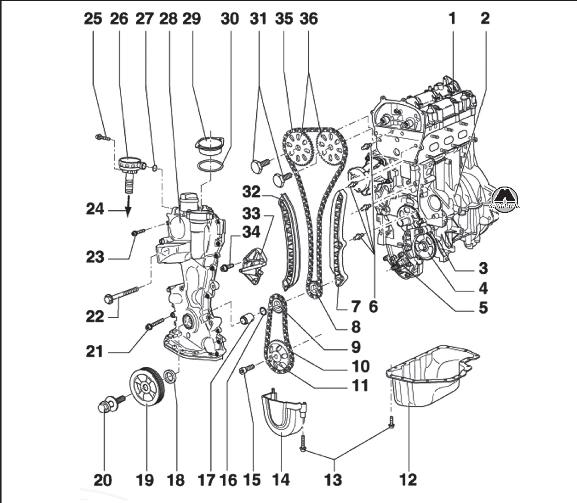 Цепь привода газораспределительного механизма Skoda Rapid