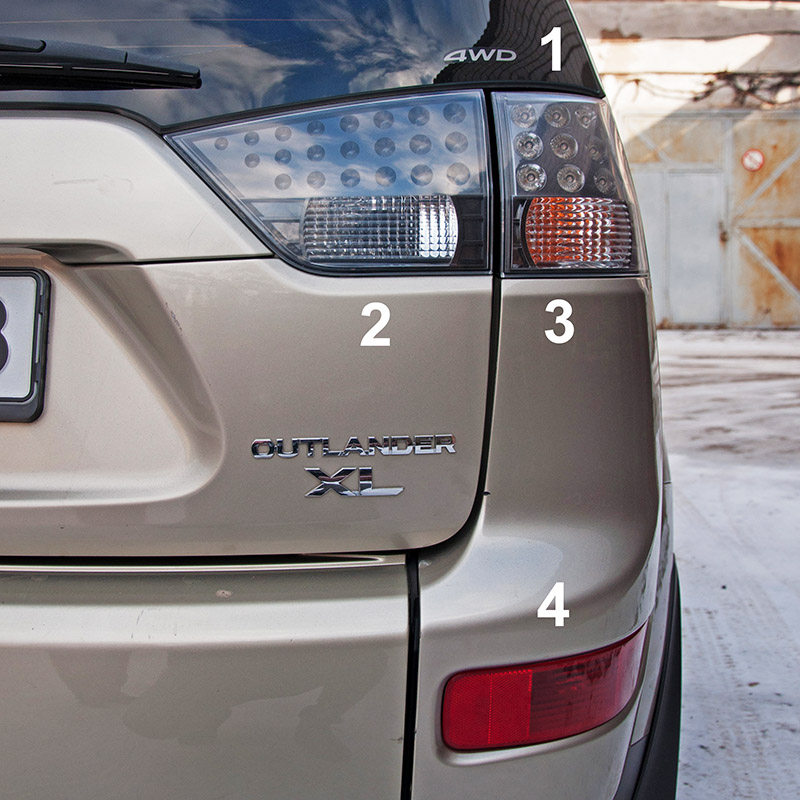 Лампы, применяемые на задние фонари Mitsubishi Outlander XL