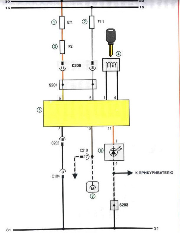 Схема иммобилайзера Chevrolet Lanos