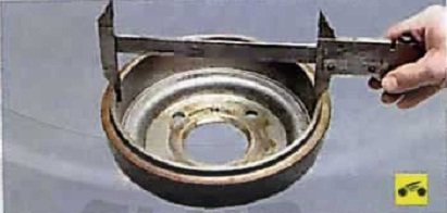 Измерение диаметра рабочей поверхности тормозного барабана Nissan Almera Classic