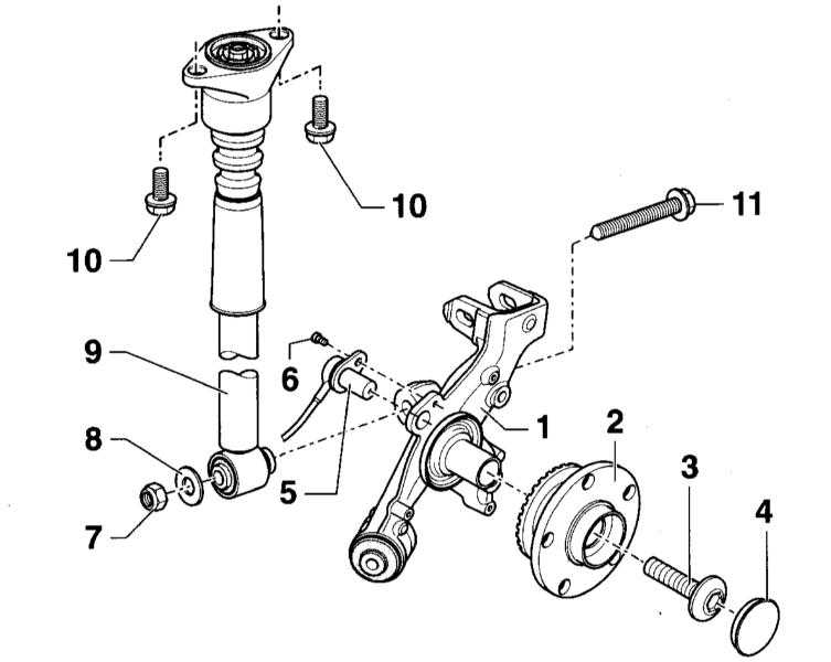 Амортизатор, кулак и ступица колеса Audi A4 2