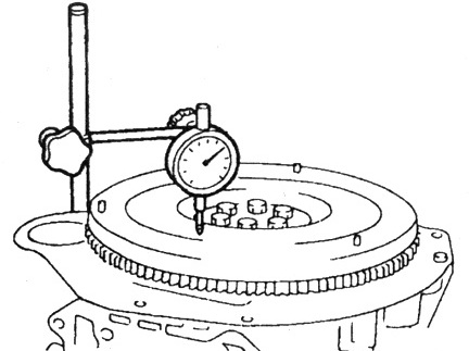 Измерение биения маховика двигателя 4B12 Peugeot 4007