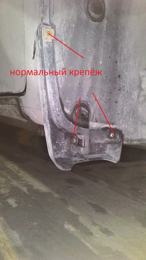 Нормальный крепёж брызговика (вид 4) Renault Kangoo