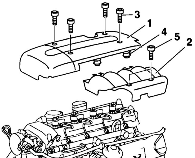 Снятие верхней крышки дизельного двигателя Mercedes Benz W203