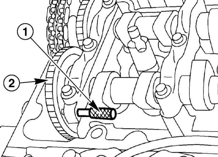 Фиксация распределительного вала впускных клапанов Mercedes Benz W203