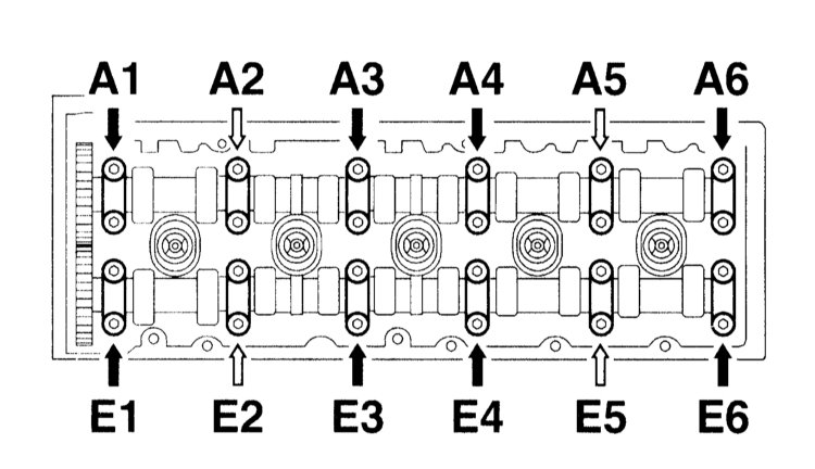 Снятие крышки подшипников распределительных валов двигателя 612 Mercedes Benz W203