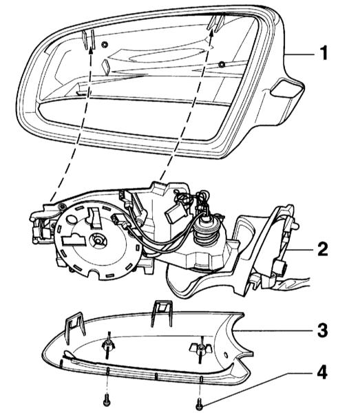 Замена корпуса зеркала Audi A4 II (B6)