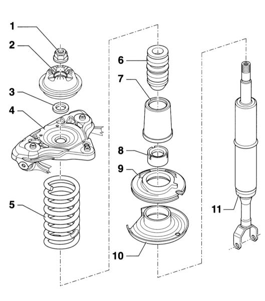 Элементы амортизационой стойки Audi A4