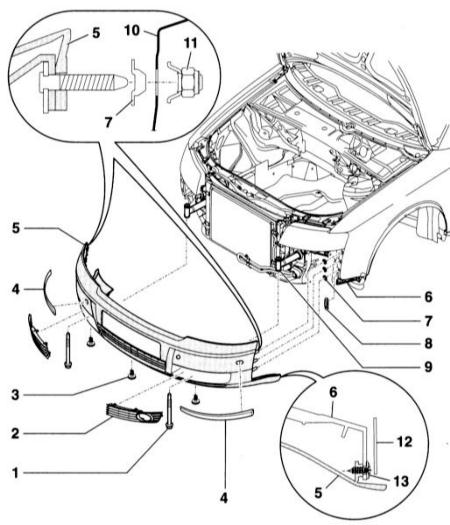 Передний бампер Audi A4