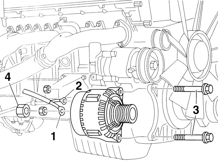 Снятие генератора Mercedes Benz W203