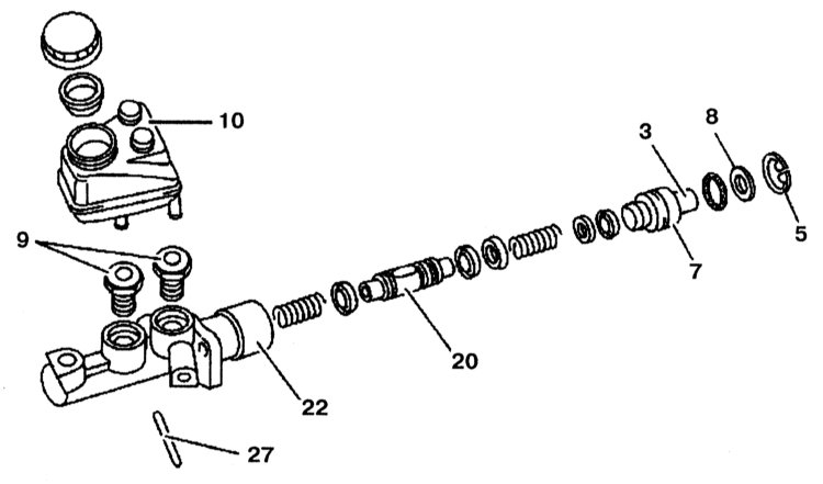 Элементы главного тормозного цилиндра Mercedes-Benz W203