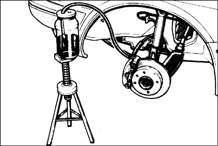 Удаление воздуха из тормозной системы Mercedes-Benz W203