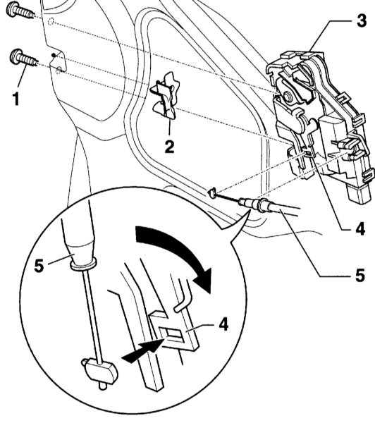 Снятие и установка замка двери Audi A4