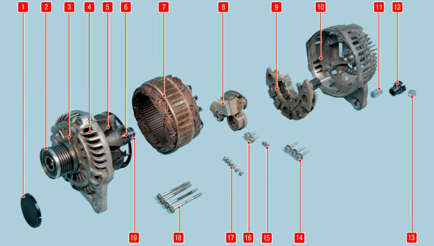 Детали генератора Nissan Qashqai