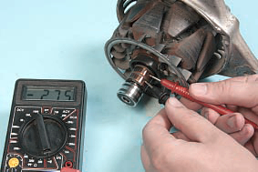 Проверка сопротивления обмотки ротора генератора Nissan Qashqai