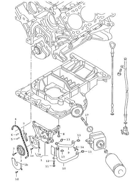 Цепной привод масляного насоса Audi A4