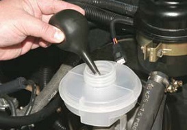 Откачка жидкости из бачка Chevrolet Niva