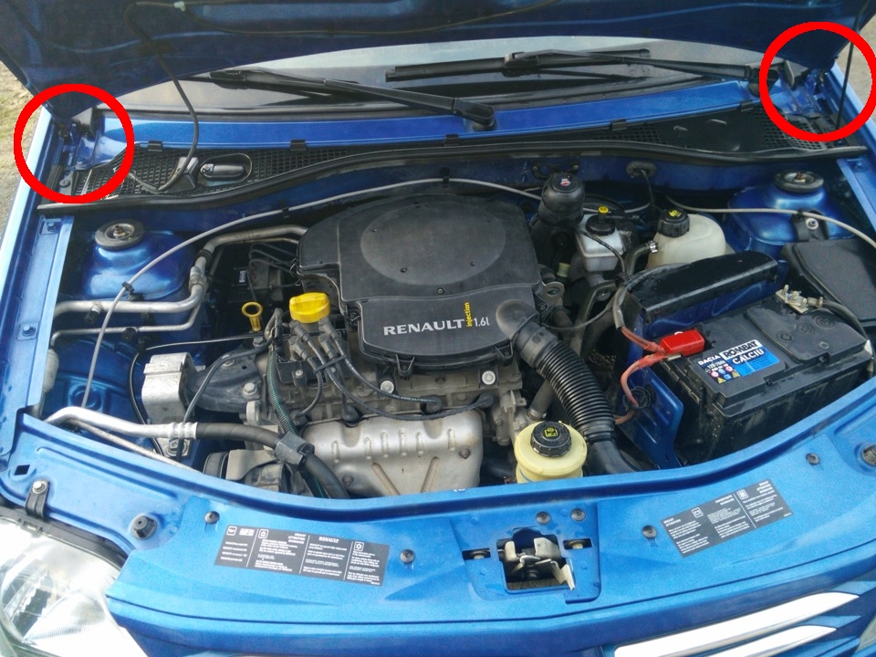 Петли крышки капота Renault Logan