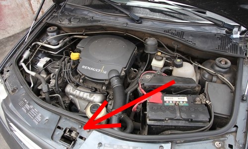 Замок капота Renault Logan