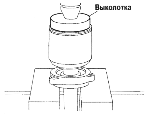 Схема запрессовки опорного подшипника в сборе в корпус Nissan Primera