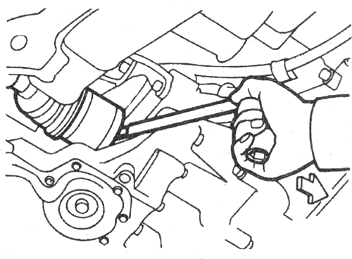 Схема отсоединения приводного вала от коробки передач Nissan Primera
