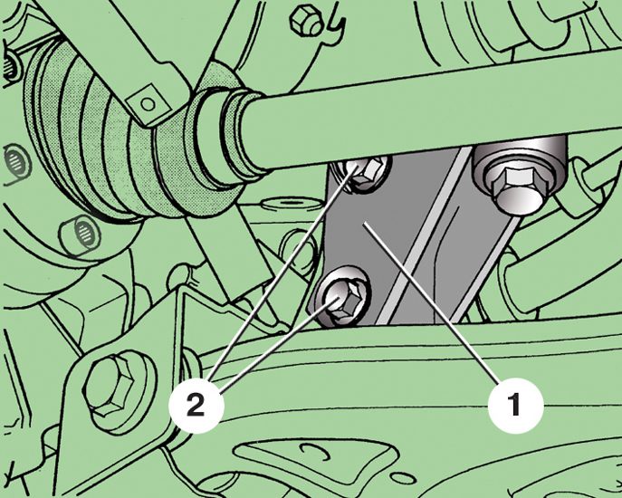 Схема откручивания болтов крепления обойм подушек штанги стабилизатора аф