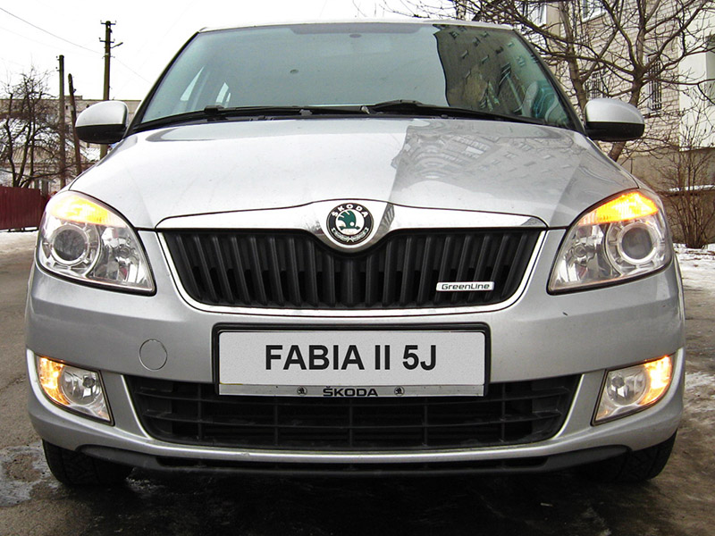 Включенные лампы передних указателей поворота Skoda Fabia II