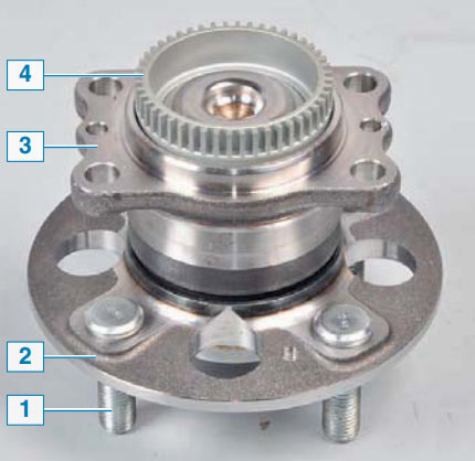 Ступичный узел заднего колеса на автомобиле Hyundai Solaris
