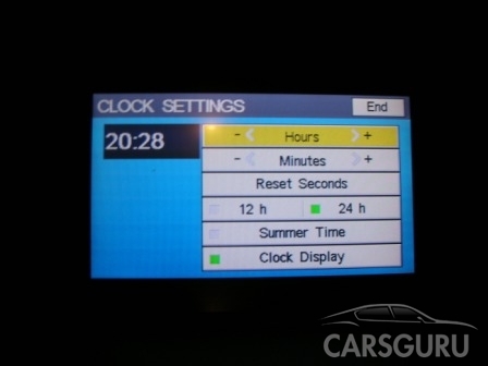 Меню Clock Settings Nissan Primera