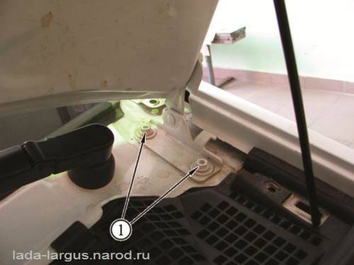 Снятие петель капота Lada Largus