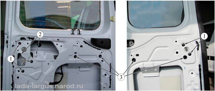 Снятие накладок погрузочных дверей Lada Largus