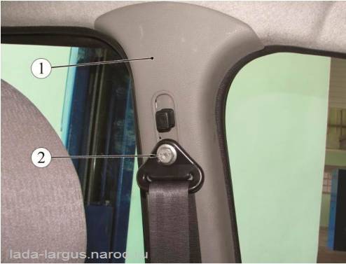 Верхнее крепление переднего ремня безопасности Lada Largus