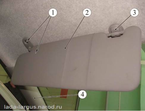 Крепление козырька противосолнечного Lada Largus