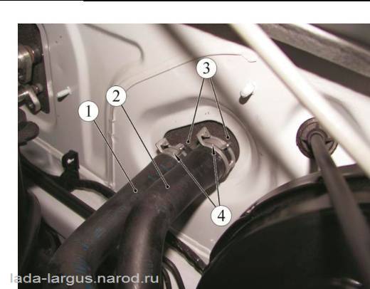Крепление шлангов системы отопления Lada Largus