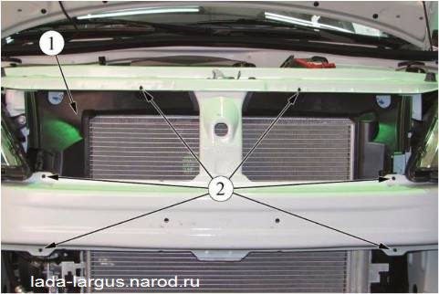 Снятие воздухоотражателя Lada Largus