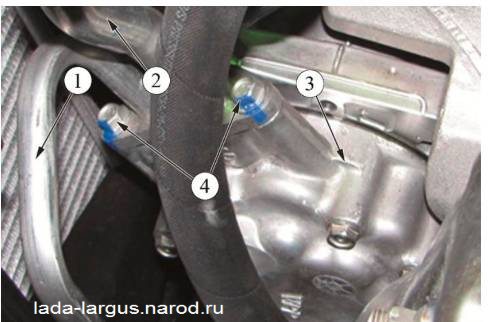 Снятие трубопроводов компрессора Lada Largus
