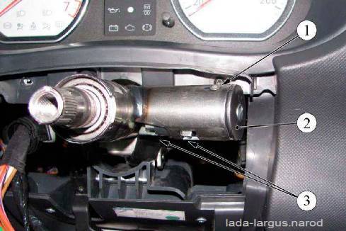 Снятие выключателя зажигания Lada Largus