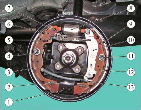 Детали заднего тормозного механизма Lada Largus