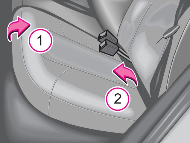 Схема откидывания подушки заднего сиденья автомобиля Skoda Fabia I