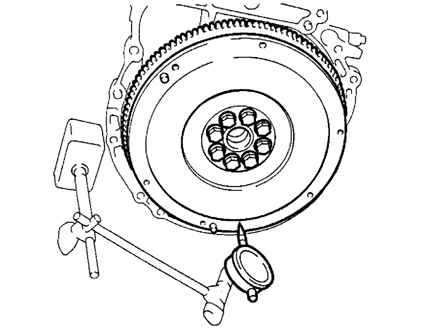 Измерение биения маховика Toyota Camry 