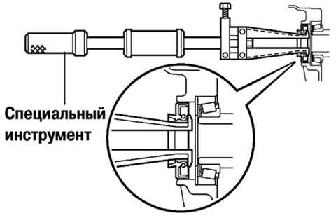 Снятие сальника картера коробки передач Toyota Camry 