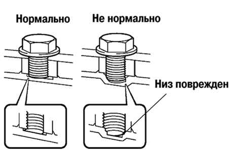 Образцы исправного и неисправного болтов муфты Toyota Camry 